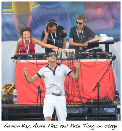 Vernon, Annie and Pete on the stage