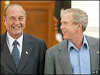 Chirac e Bush se encontraram na cúpula do G-8, nos EUA