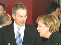 Tony Blair e Angela Merkel