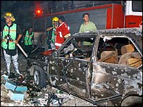 اسرائیلی میزائل حملے کا شکار گاڑی