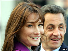 Vợ chồng Tổng thống Pháp Sarkozy