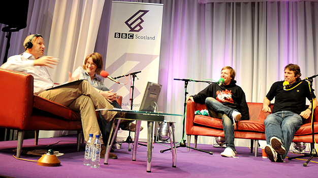 Fred, Sarah Millican, Andrew Maxwell and John Bishop