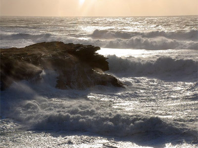 Mountainous seas off the Anglesey coast by Mr Lyn Adams from Llanfair P.G