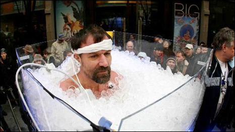 Wim Hof, on Ice