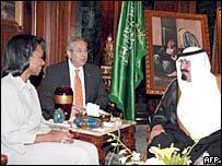Condoleezza Rice e rei Abdullah