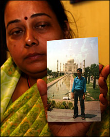 Akash's mother with his picture
