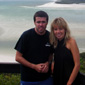 Tom and Mags at Whitsunday's beach in Australia