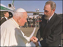 Fidel Castro e João Paulo 2º