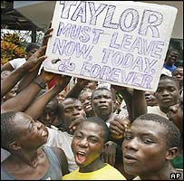 Protestos contra Charles Taylor na Libéria