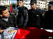 Funeral de guarda-costa do presidente palestino