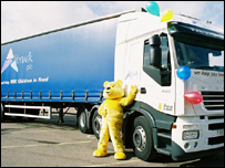 Pudsey and the fundraising truck
