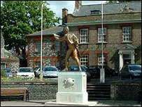 Thetford's Thomas Paine statue.
