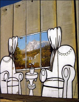 Grafiti sobre el muro israelí en Belén