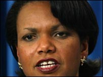 A assessora para Segurança Nacional do presidente George W. Bush, Condoleezza Rice