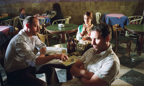 Matthew Gravelle, Nia Roberts and Matthew Rhys. Photo: Verve Pictures