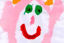 A child's paining of a smiling face