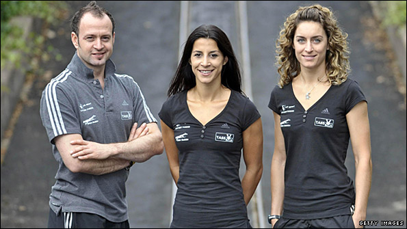 From left to right: Kristan Bromley, Shelley Rudman, Amy Williams