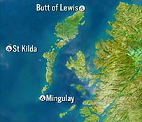 Map showing the Outer Hebrides