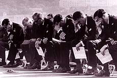 Church service on board HMS Fearless at the crucial talks between Ian Smith and Harold Wilson