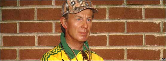 Tony Blair waxwork dressed as a chav 