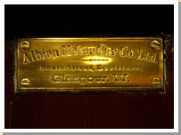 Photograph of Albion motors, manufacturer's plate.