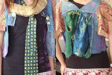 Top, colar and jacket