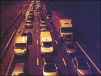 Traffic on the M5 during July floods
