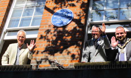 Ricci de Freitas - Chair of the Marchmont Association, Griff Rhys Jones and the Mayor of Camden, Councillor Jonathan Simpson. Photo: Marchmont Association
