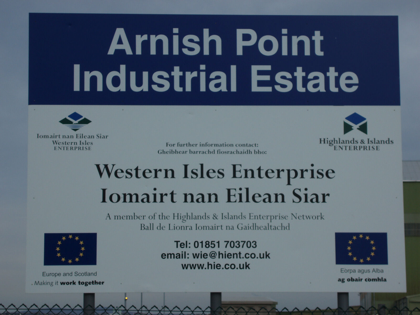 Sign at the entrance