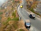 Rickshaws on mountain road