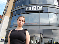 Charli outside BBC Humberside