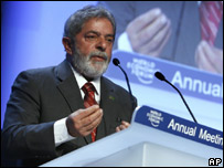 Lula discursa no Fórum Econômico Mundial, em Davos
