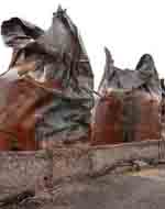 Damaged tanks at Buncefield