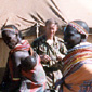 Sam meeting with Masai Warriors in Kenya
