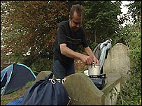 Steve in the churchyard