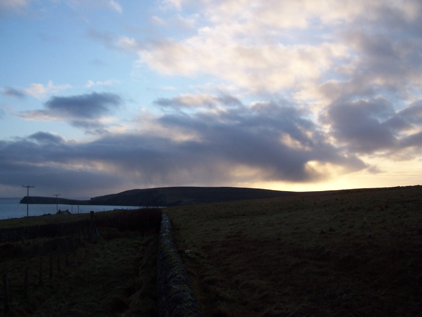 Sunset on the same day