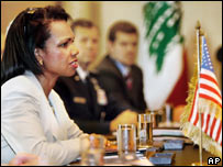 Condoleezza Rice se reúne com autoridades em Beirute