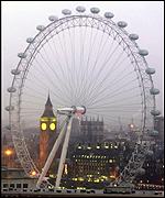 London Eye com o Big Ben ao fundo