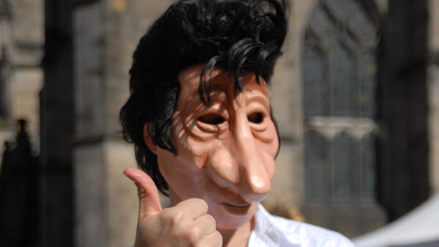 Elvis impersonator on the street