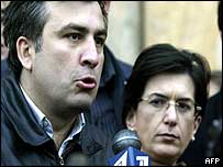 Міхаїл сакашвілі та Ніно Бурджанадзе