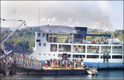 The MV Ilala docked on Lake Malawi