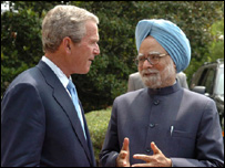 مانموهان سینگ و بوش - عکس از سایت سفارت هند در واشنگتن