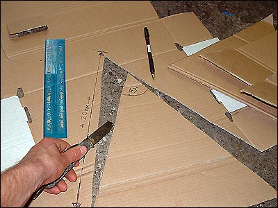 Cut out four equal triangles