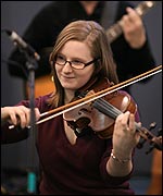 A student playing with the BBC Philharmonic