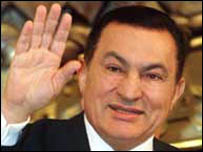 O presidente do Egito, Hosni Mubarak