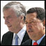 O presidente da Argentina, Néstor Kirchner, e o presidente da Venezuela, Hugo Chávez