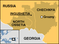 चेचन्या का नक्शा