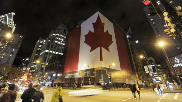 Canadian flag in Vancouver