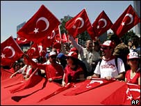 راهپیمایی هواداران سکولاریسم در استانبول