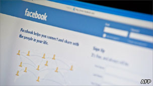 Facebook website log in page